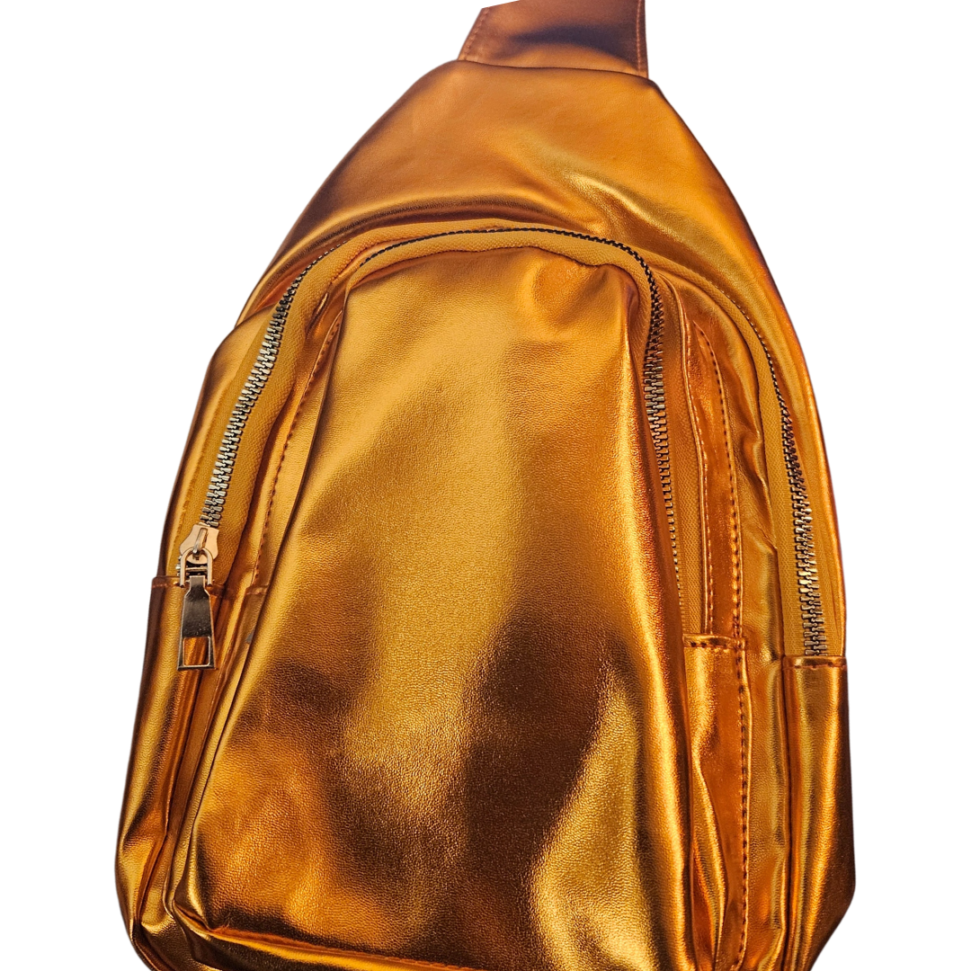 Metallic Mini Crossbody Sling Tangerine