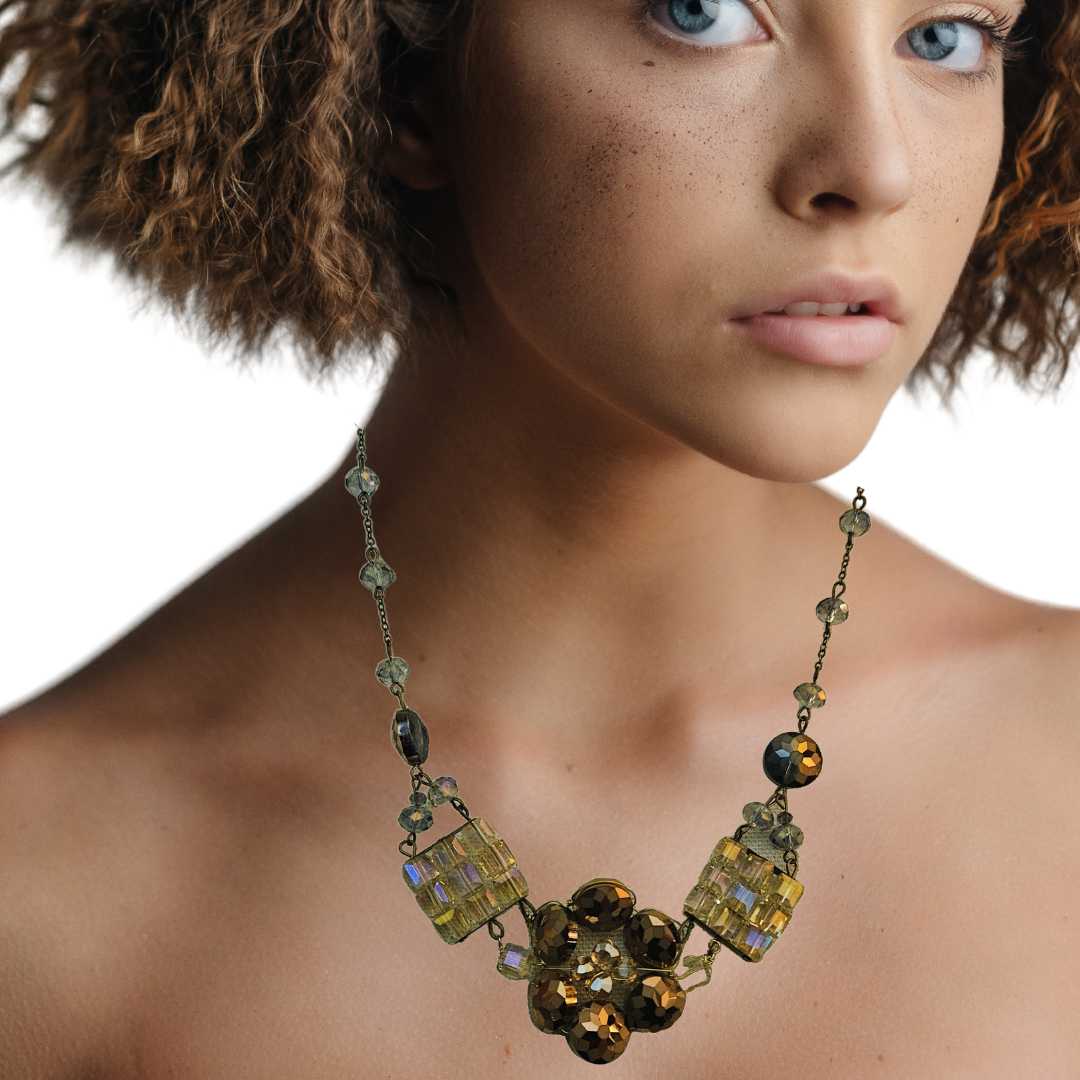 Smoky Crystal Iridescent Necklace