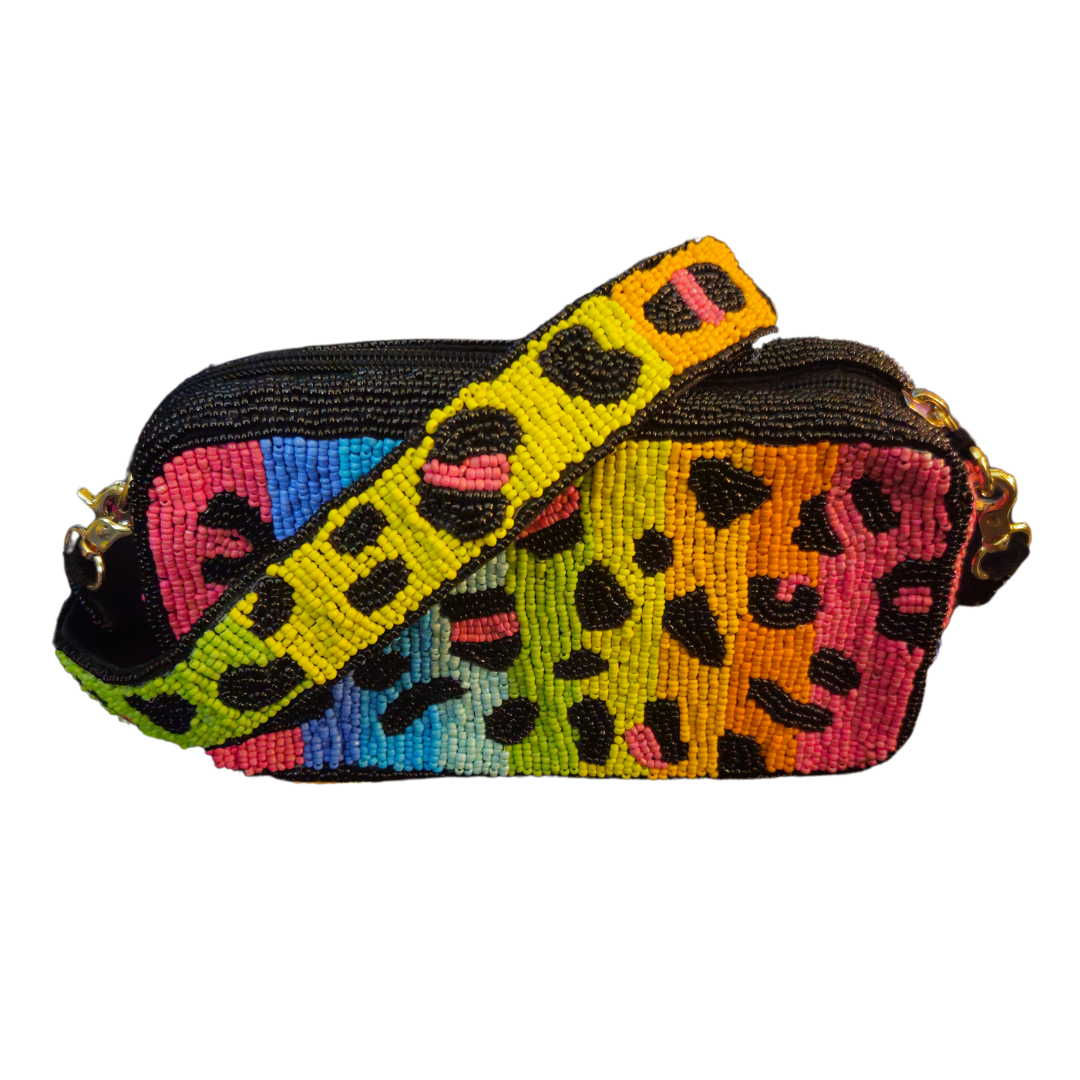 Rainbow Seed Bead Crossbody
