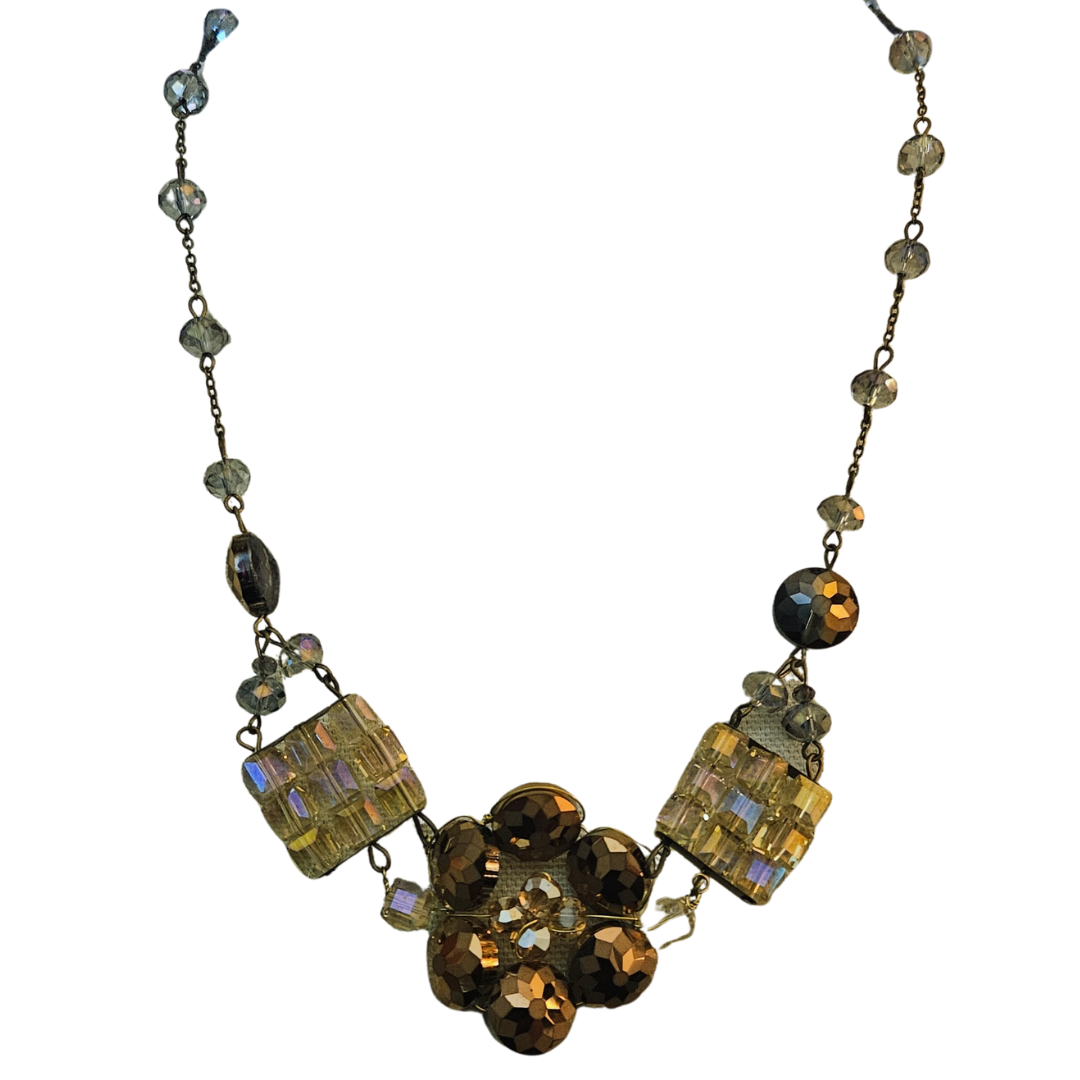 Smoky Crystal Iridescent Necklace